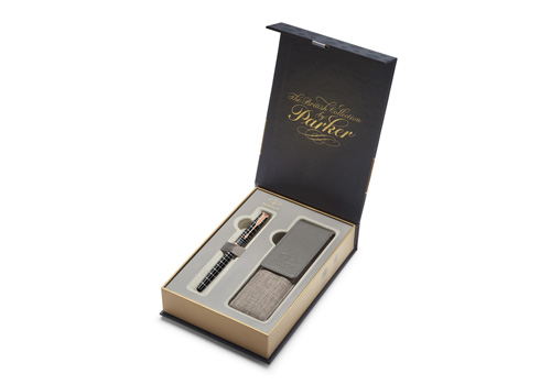pouzdro Parker Royal Sonnet Brown Rubber PGT - sada